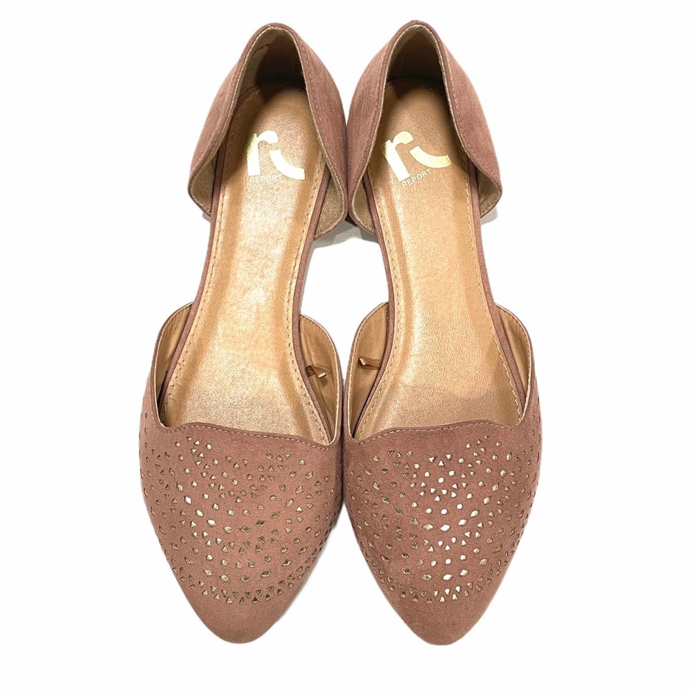 EUC Report Avery D'Orsay Flats, Blush Pink + Gold